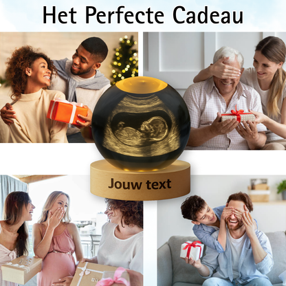 BabyAura - Kristal lamp met gravure